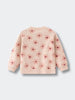 Pink floral patterned cardigan on a light gray background Printed Cardigan - Bold Daisy Girls
