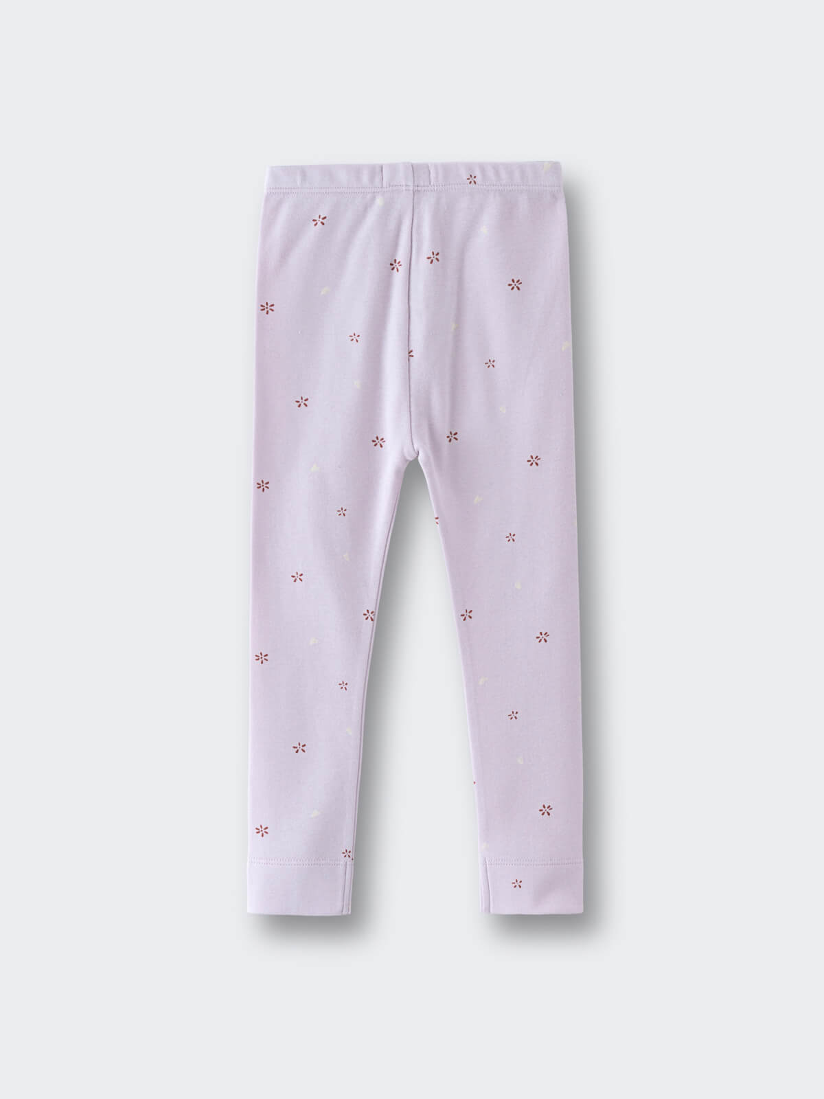 Light purple leggings with small floral embroidery pattern throughout printed Leggings - Spring Love Girls