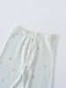 Close-up of pale mint leggings with small peach fruit pattern Leggings - Summer Fruits Girls