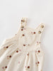 Beige overalls with floral patterns on a white background Printed Overalls - Autumn Bouquet Ecru Baby girl