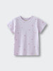 Light purple short sleeve t-shirt with small embroidered floral details printed Short Sleeve Tee Shirt - Spring Love Girls
