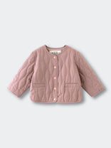 Pink quilted jacket on a light gray background Quilted Jacket - Blush Baby girl
