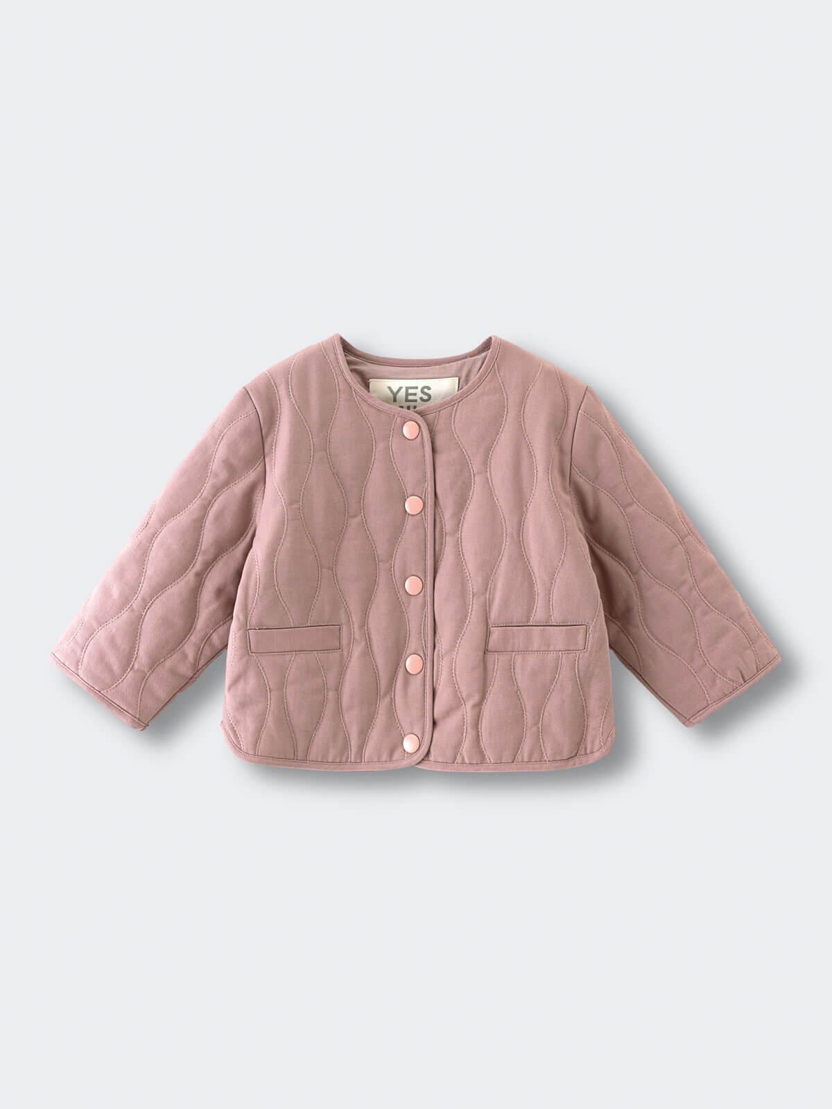 Pink quilted jacket on a light gray background Quilted Jacket - Blush Baby girl