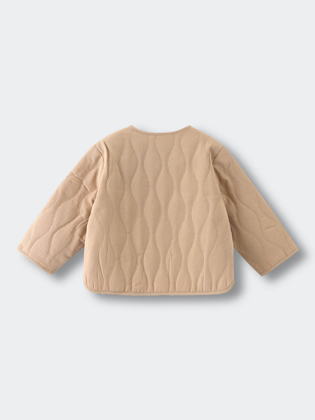 Beige quilted jacket on a light gray background Quilted Jacket - Clay Baby girl