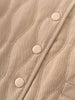 Close-up of a beige quilted jacket with button details Quilted Jacket - Clay Baby girl