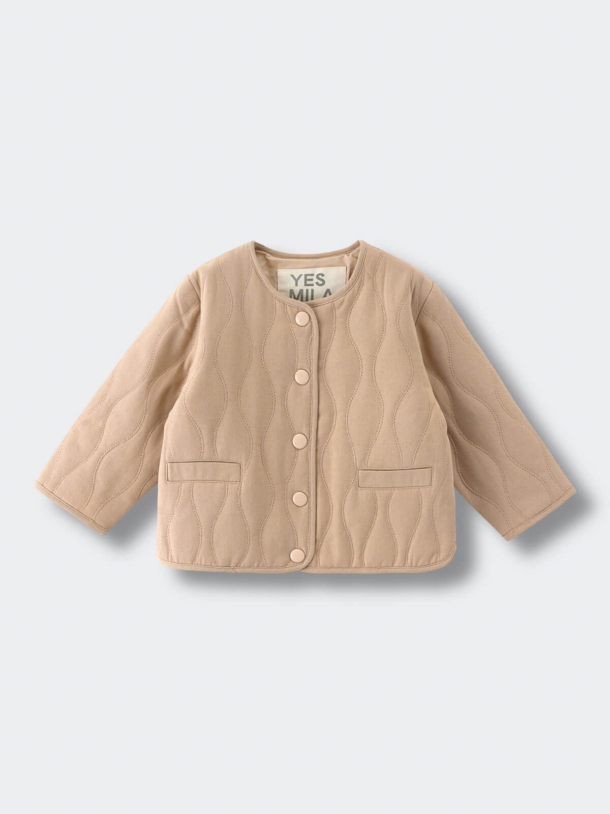 Beige quilted jacket on a light gray background Quilted Jacket - Clay Baby girl