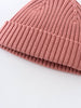 Pink knit beanie on a white background Ribbed Beanie - Rosehip Girls