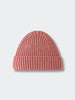 Pink knit beanie on a light gray background Ribbed Beanie - Rosehip Girls