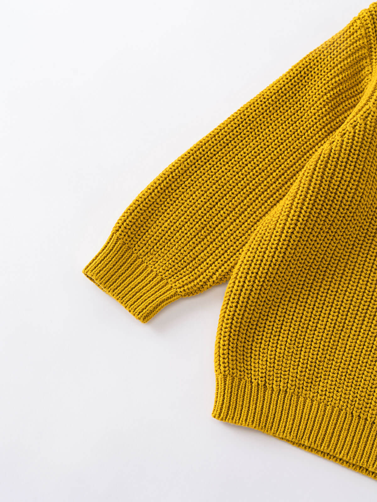 Golden sweater on a light gray background Ribbed Jumper - Golden Pear Boys