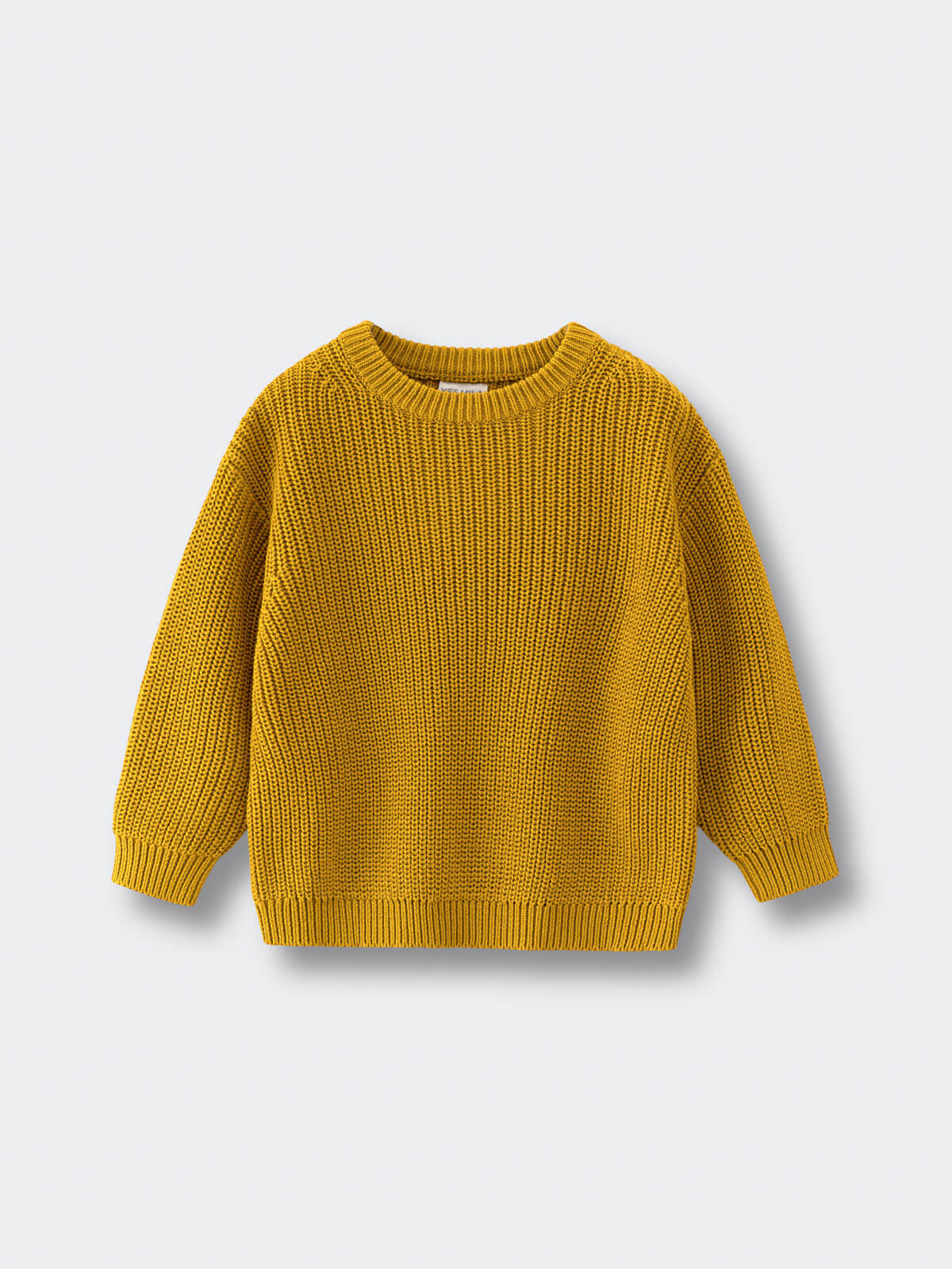 Golden sweater on a light gray background Ribbed Jumper - Golden Pear Boys