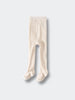 Cream-colored ribbed tights laid flat on a light background Ribbed Tights 2 Pack - Golden Pear/Ecru Girls