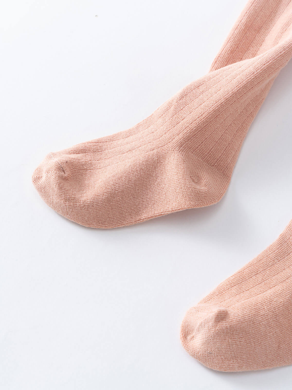 Two ribbed tights in pale pink displayed flat on white surface Ribbed Tights 2 Pack - Plum Jam/Mallow Girls