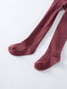 Pair of mauve ribbed tights on white background shown from waist down Ribbed Tights 2 Pack - Plum Jam/Mallow Girls