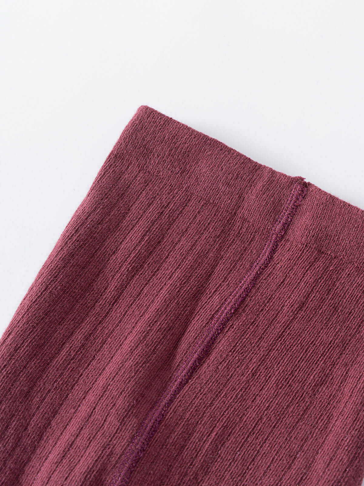 Close-up of burgundy ribbed fabric texture with diagonal fold Ribbed Tights 2 Pack - Plum Jam/Mallow Girls