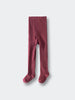 Pair of burgundy ribbed tights laid flat on white surface Ribbed Tights 2 Pack - Plum Jam/Mallow Girls