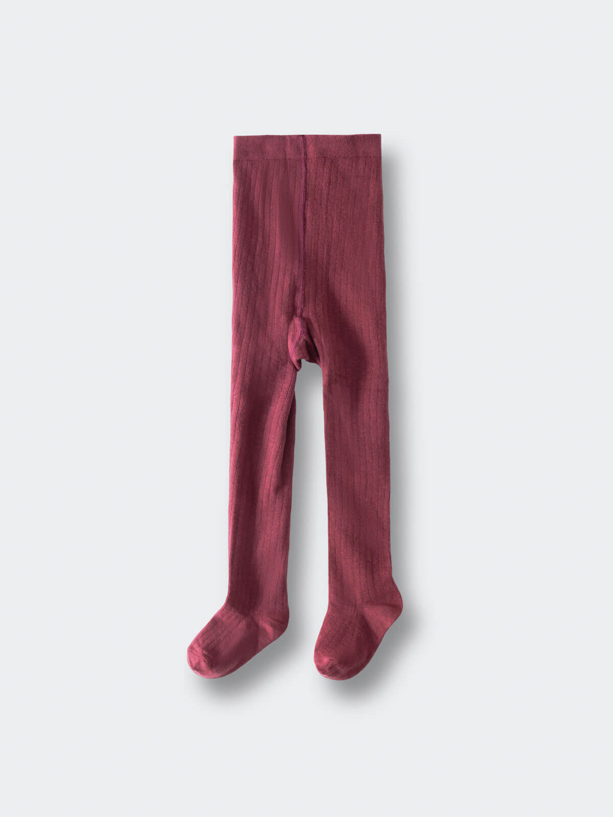 Pair of burgundy ribbed tights laid flat on white surface Ribbed Tights 2 Pack - Plum Jam/Mallow Girls