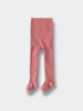 Pair of ribbed coral pink tights laid flat on light gray surface Ribbed Tights 2 Pack - Rosehip/Russet Girls