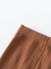 Close-up of brown ribbed fabric showing texture and stitched seam detail Ribbed Tights 2 Pack - Rosehip/Russet Girls