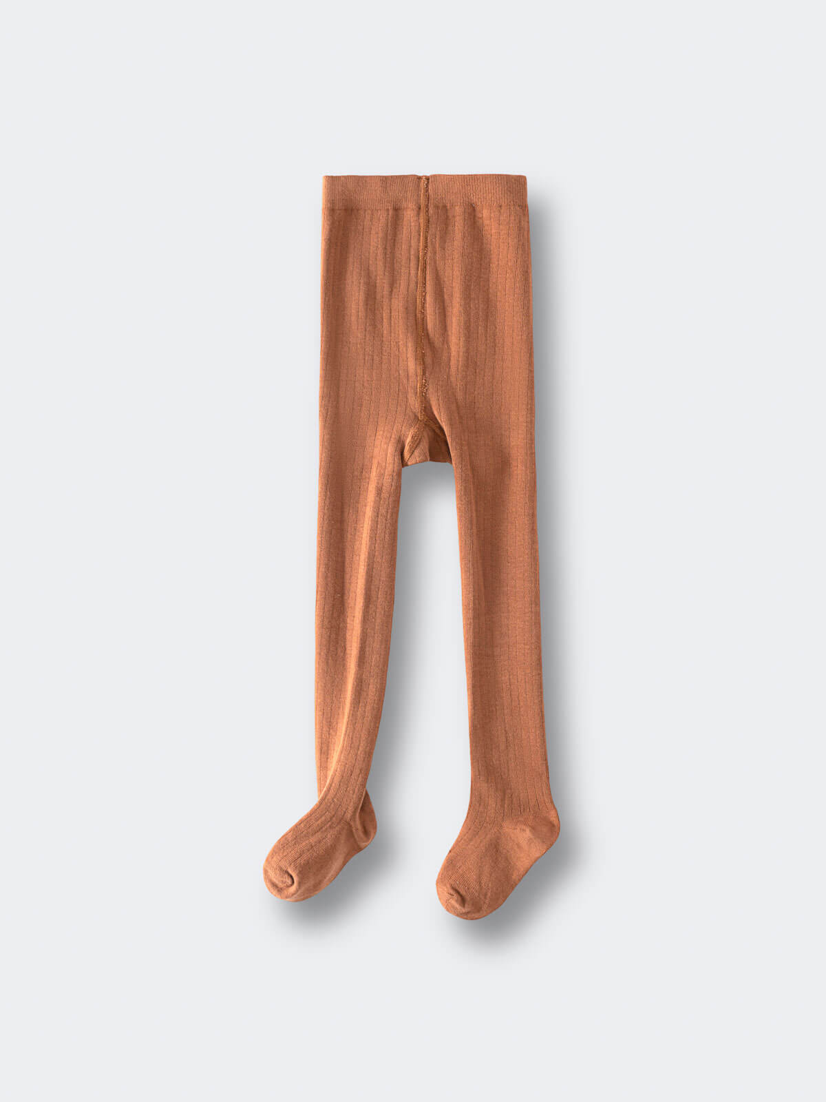 Pair of rust-colored ribbed tights laid flat on white surface Ribbed Tights 2 Pack - Rosehip/Russet Girls