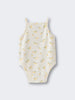Cream-colored sleeveless baby bodysuit with small yellow lemon print pattern Sleeveless Bodysuit - Lemons Baby girl