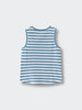 White sleeveless tank top with horizontal blue stripes on light background Sleeveless Tee -  Blue Stripe Boys