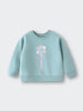 Light blue sweatshirt with floral bouquet graphic on the front Sophie Sweatshirt - Posy Mint Girls