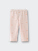 Light pink leggings with small apple print pattern laid flat Stella Leggings - Apples Baby girl