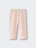 Light pink leggings with small apple print pattern laid flat Stella Leggings - Apples Baby girl