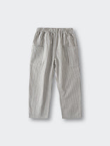 Striped pants in gray and white with elastic waistband and pockets Striped Pants - Matcha Stripe Boys