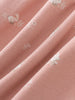 Close-up of pink fabric with white hedgehog print pattern Baby Sweatshirt Dress - Meadow Friends Blush Baby girl