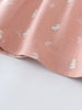 Close-up of pink fabric with white rabbit and flower print pattern Baby Sweatshirt Dress - Meadow Friends Blush Baby girl