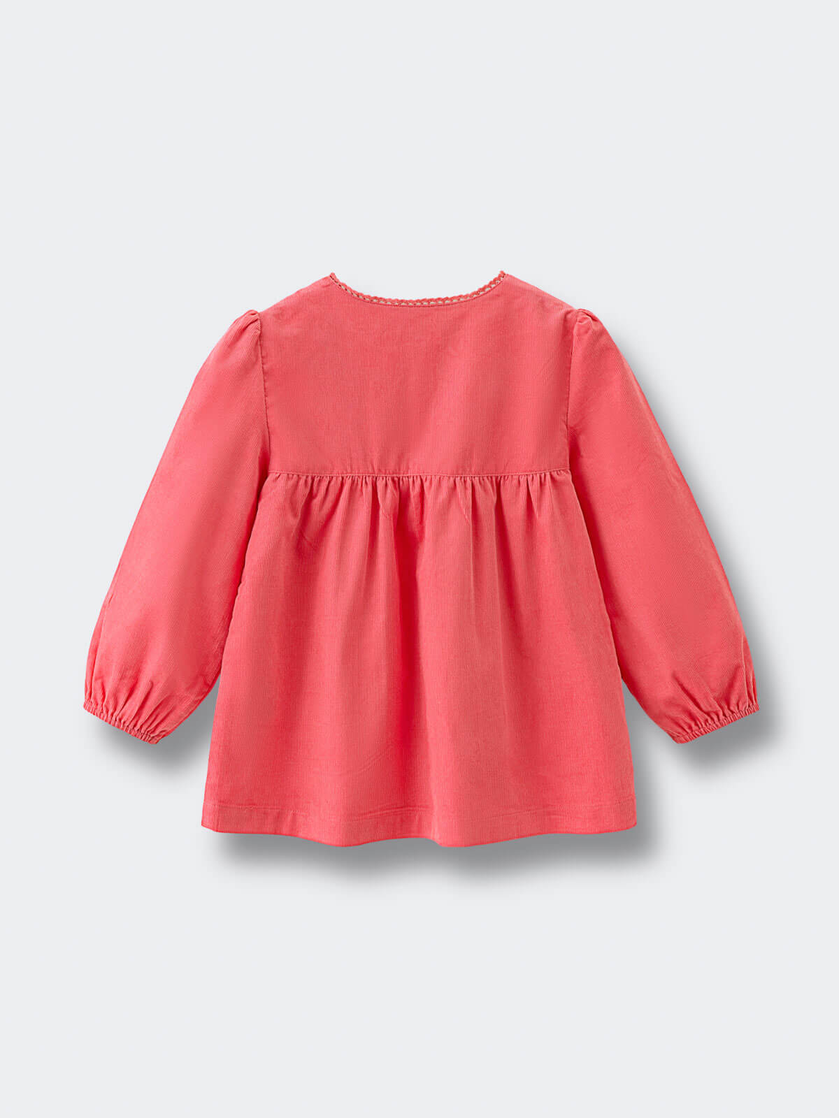 Pink blouse with long sleeves on a light gray background Three Button Blouse - Cloudberry Girls