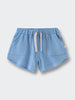 Blue terry cloth shorts with cream drawstring and front pockets Towelling Shorts - Sky Blue Boys