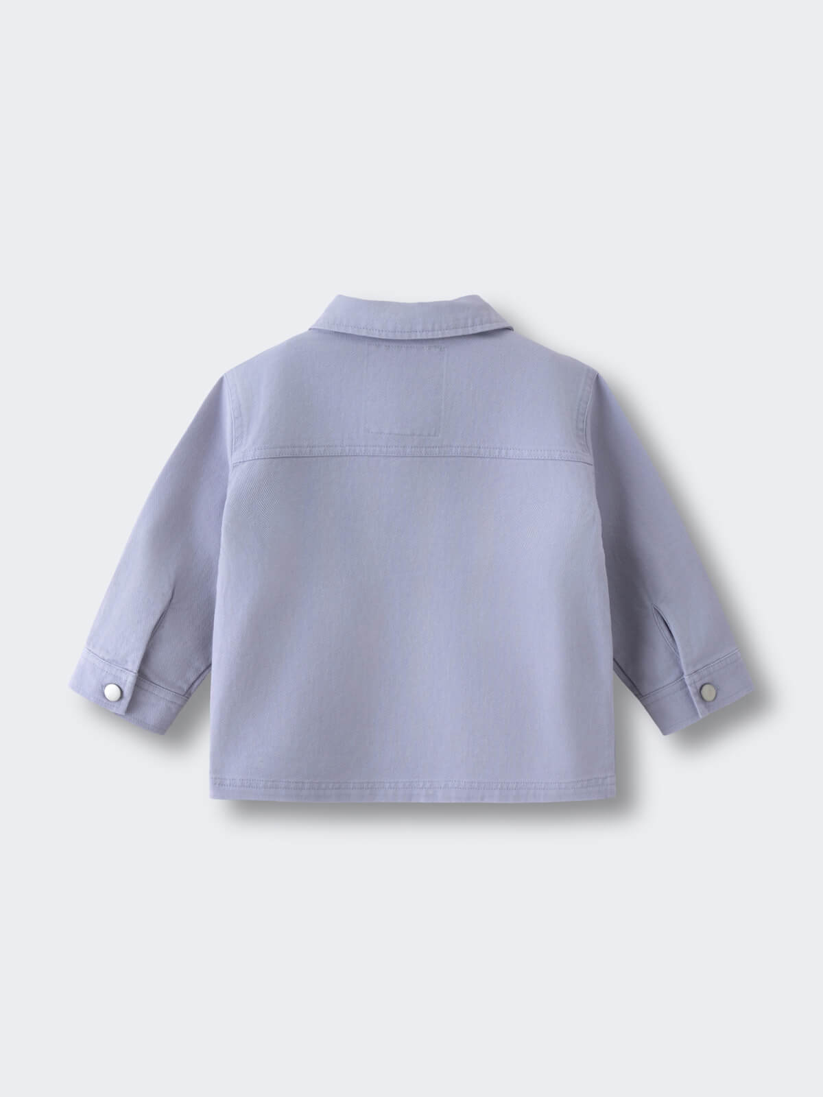 Back view of a lilac jacket with collar and cuff buttons twill Jacket - Lilac Girls