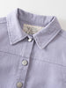 Close-up of lilac jacket collar with white snap buttons and chest pocket twill Jacket - Lilac Girls