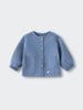 Blue jacket with button closure, gathered sleeves, and front pockets twill Jacket - Sky Blue Baby boy