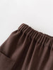 Brown pants with an elastic waistband on a light gray background Twill Pants - Spruce Boys