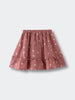Pink skirt with animal print on white background Woven Skirt - Bird And Blossom Rosehip Girls