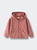 Dusty rose zip-up hoodie with front pockets laid flat on white background Zip Hoodie - Rosehip Boys